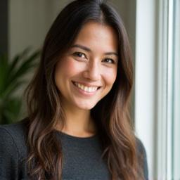 Smiling Sophia, Founder of Lyric Lane, in a modern, well-lit studio.